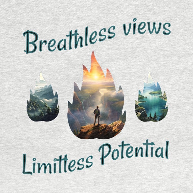 Hiking - Breathless views, Limitless potential by New Day Prints